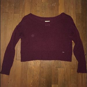 Burgundy, Cropped Sweater